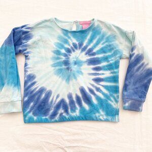 Design History Blue Tie Dye Cropped Pullover Top Size 8